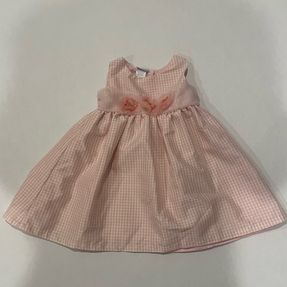 Perfectly Dressed Girl size 18M Dress Pink Flower Belted Tulle like new